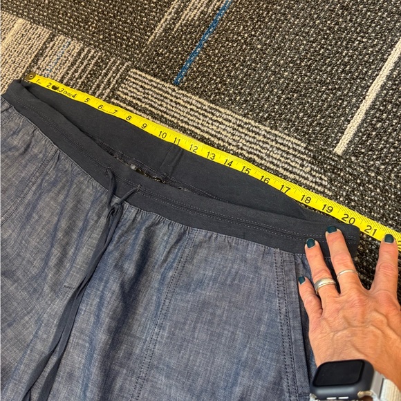 Talbots 18W Pull On Pants Chambray Blue Cotton Elastic drawstring - Picture 5 of 9